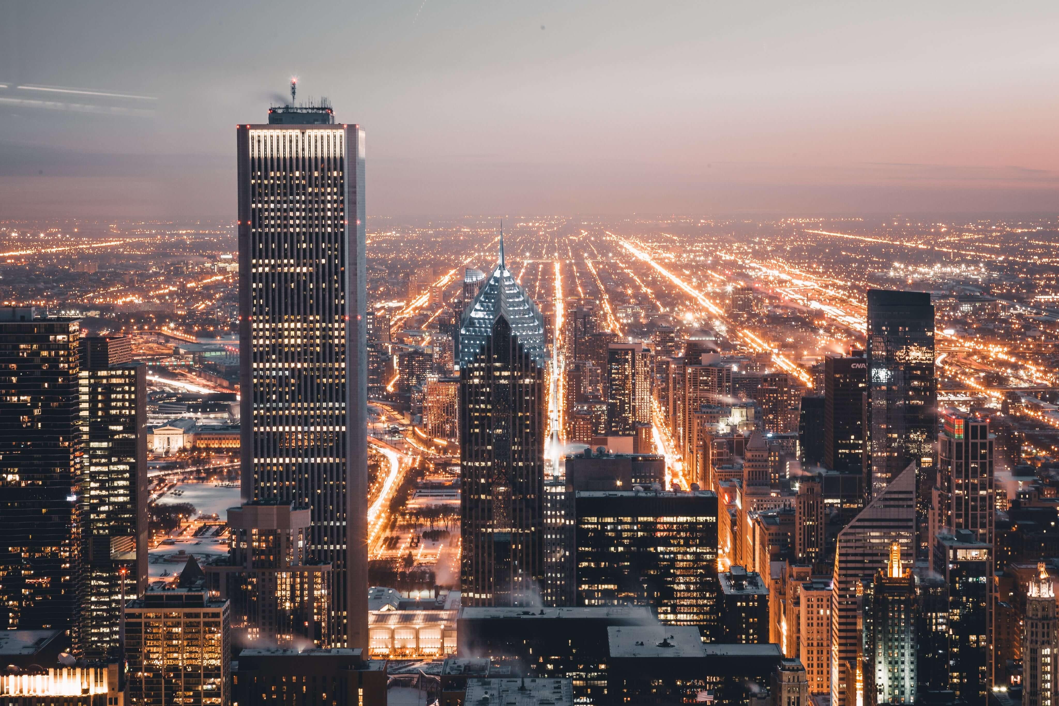chicago-city-lights-at-night - In-room Gulf LLC